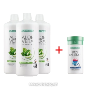 Комплект Aloe Vera Гел за пиене с коприва за Прочистване на кръвоносната система, Три бутилки + ProBalance за подобряване на алкално-киселинния баланс