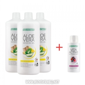 Комплект за Имунната система Aloe Vera Immune Plus Троен комплект + Течни витамини Vita active