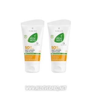 Слънцезащитен Anti-aging флуид с фактор 50, Aloe Vera | Двоен комплект