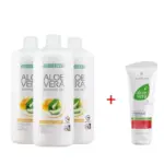 Aloe Vera Гел за пиене с мед за стомаха, Троен комплект + Крем Алое Вера с Прополис