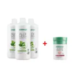 Комплект Aloe Vera Гел за пиене с коприва за Прочистване на кръвоносната система, Три бутилки + Капсули Омега 3 за Здравето на Сърцето