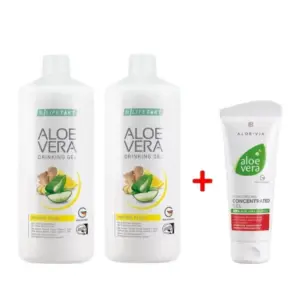 Комплект Aloe Vera Гел за Пиене за Имунната Система + Крем Концентрат Алое Вера при Кожни проблеми