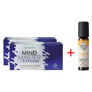 Двоен комплект Mind Master Extreme Performance Powder за Бърз прилив на енергия и борба със СТРЕСА + Cheerful Soul Рол-он с етерични масла